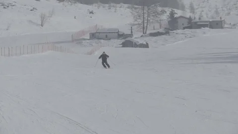 Skier coming down the mountain Video stock 79162213