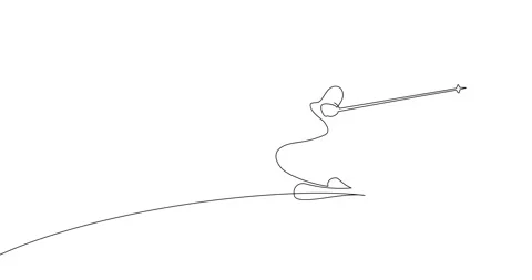 Skier coming down from the mountain. Stock Footage 244732679