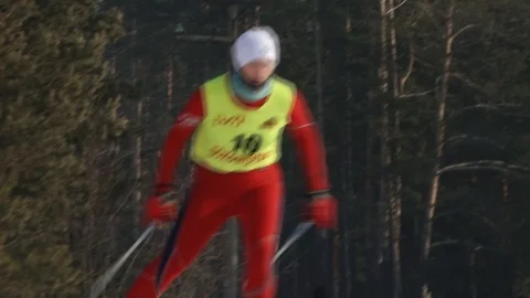 Skier on the course Stock Footage 103503359