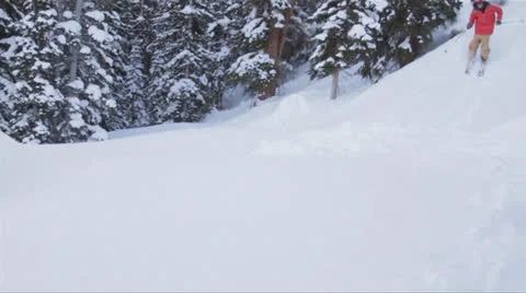 Skier Crashes into Powder Vídeo Stock 26661429