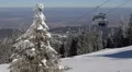 Skier Deep Snow Powder Extreme Freeride Chairlift Winter Mountain Snow Skiing HD Footage
