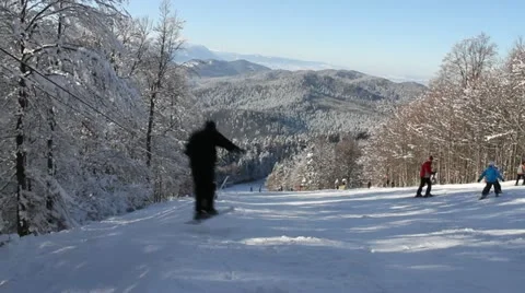 Skier doing soft jump Stock-Footage 21881022