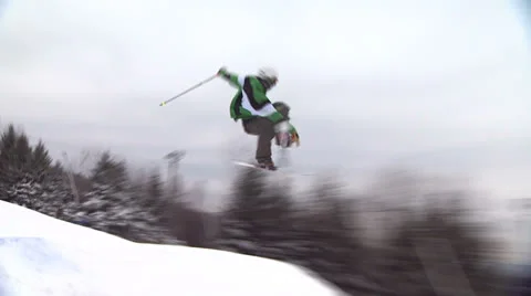 Skier Doing a Trick Stock Footage 26067762