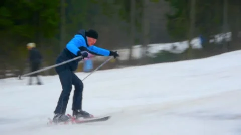 Skier Fall Down The Slope,hard fall skier,falling Stock Footage 47982447