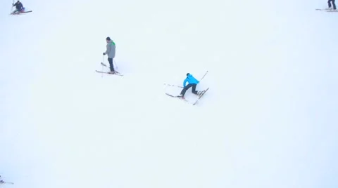 Skier Fall Down The Slope,hard fall skier,falling Stock Footage 47982464