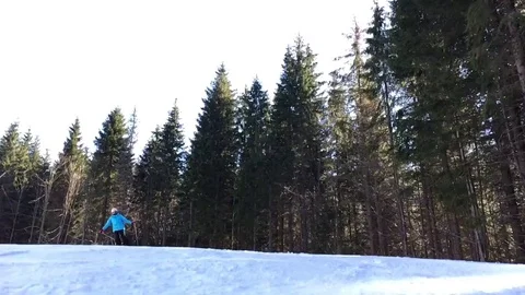 Skier fall down on the snow Stock Footage 69091179