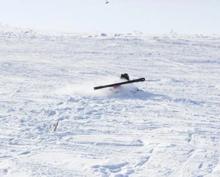 Skier fall Stock Photos