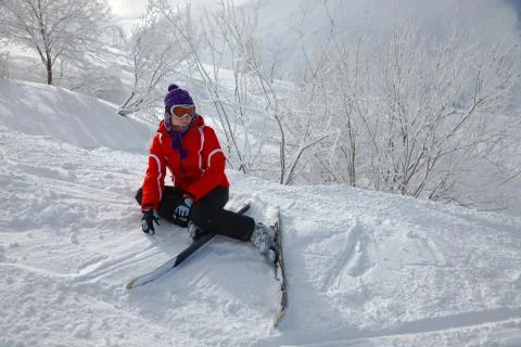 Skier Fallen Stock Photos