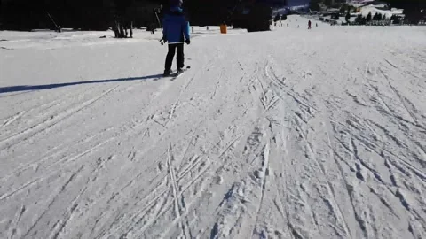 Skier Falling Down On Ski Track Stock Footage 166572212