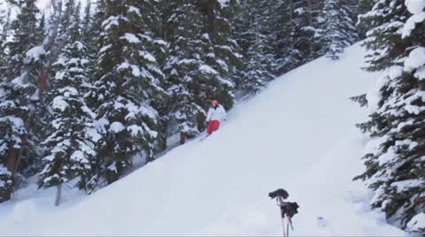 Skier Front Flips into Tree Video stock 26661698