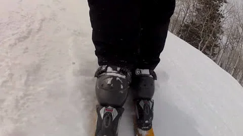 A skier going fast Stock Footage 25744784