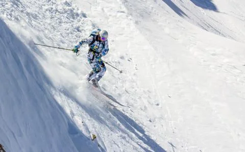 Skier high speed Foto stock