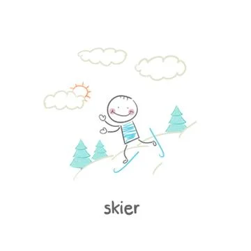 Skier Stock Illustration