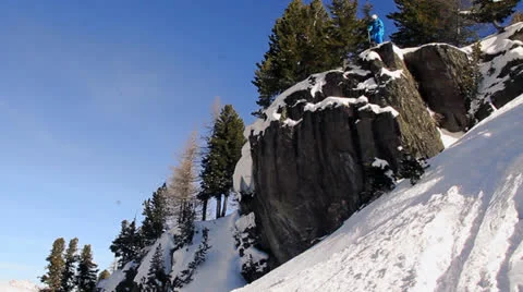 Skier jump Stock Footage 23007066