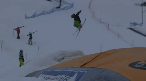 Skier jumping Stock Footage 22762930