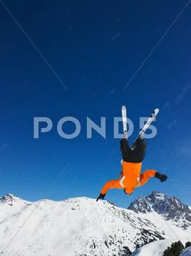 Skier Jumping Upside Down