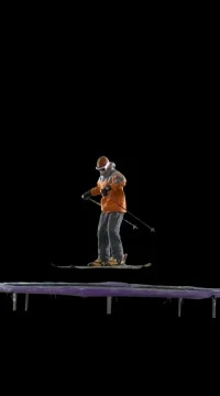 Skier Jumps on Trampoline Stock Footage 79586