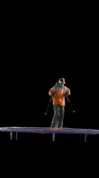 Skier Jumps on Trampoline Stock Footage 79592
