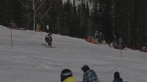 Skier jumps trick Stock Footage 47840697