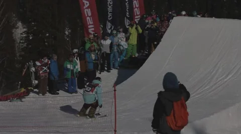 Skier jumps trick Stock Footage 47841979