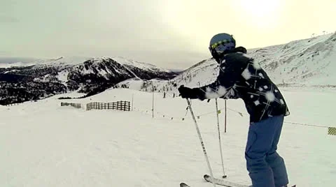 Skier left front view Stock-Footage 22784267
