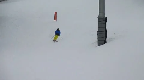 Skier on moderate slope Stock Footage 58652758