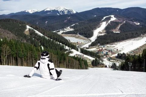 Skier on the mountain Фото