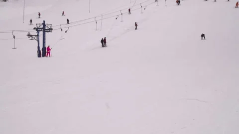 Skier on a mountain slope Video stock 204807090