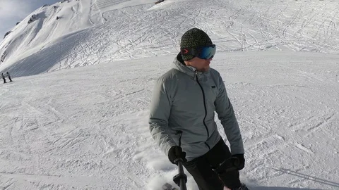 Skier In The Mountains Stock Footage 127622811