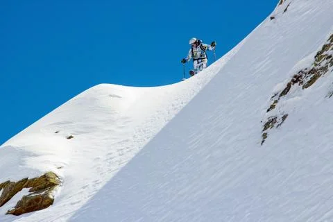 Skier in the mountains Foto stock