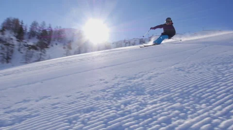 Skier Passing Camera 库存影片 53321938