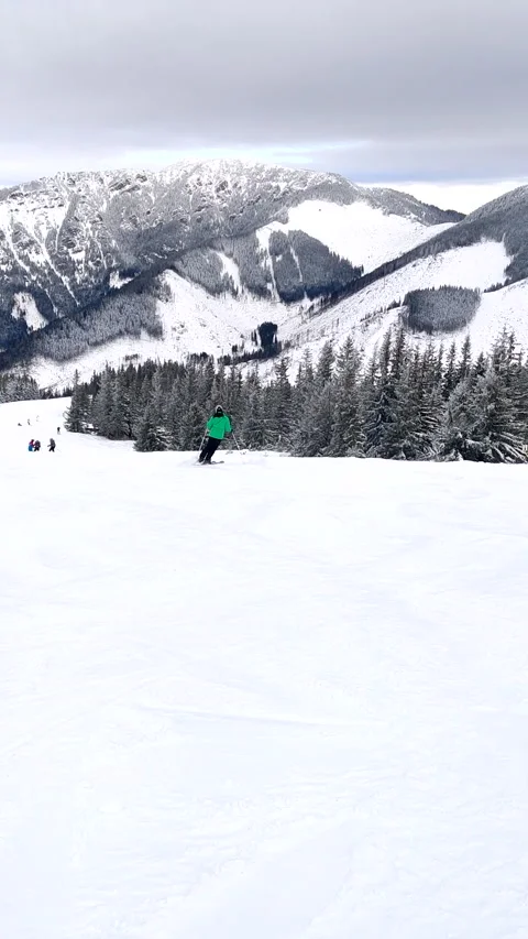 Skier point of view ski resort Stock Footage 219310178