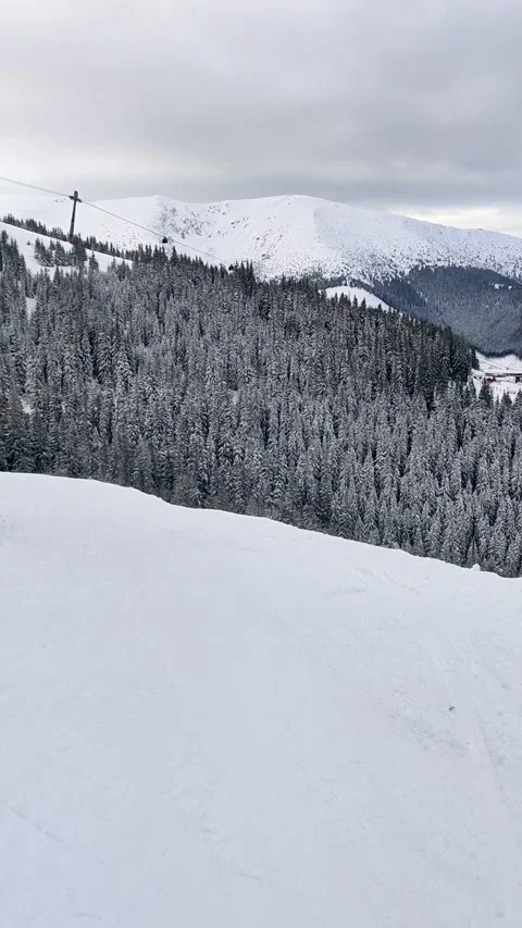 Skier point of view at the slope Video stock 181493265