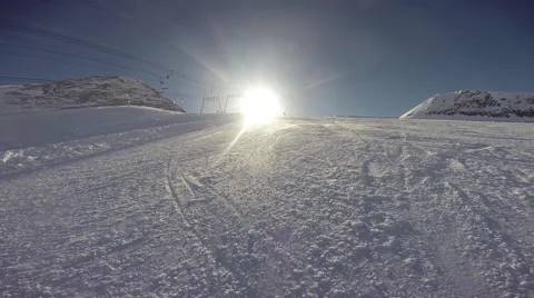 Skier racing down a slope Video stock 50486543