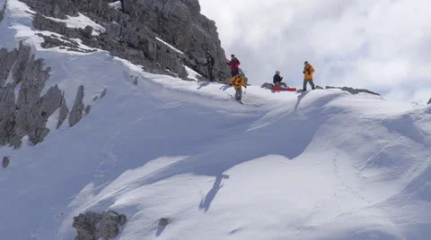 Skier Riding Down a steep mountain Video stock 56143381