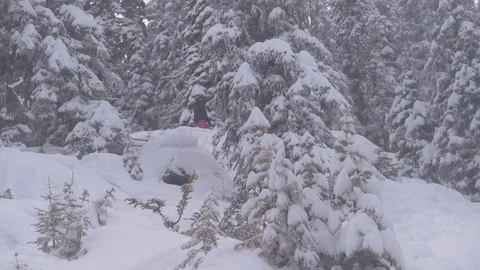 Skier Shredding Down A Mountain Slope In Powder And Snow Stock Footage 122404323