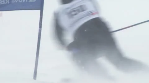 Skier on the ski run Stock Footage 12757532