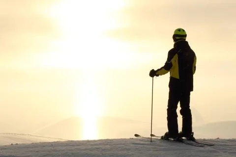 Skier on ski slope Stock Photos