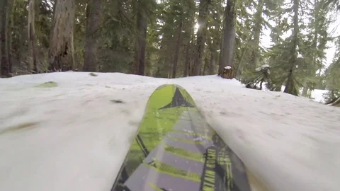 Skier skiing in the forest during winter Stock Footage 83867090