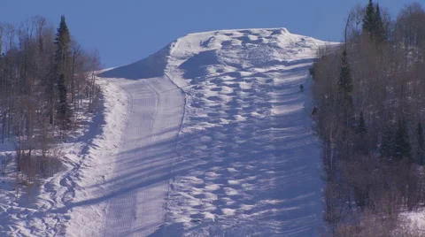 Skier skiing on mountain slope Stock Footage 57814911