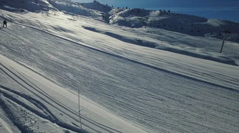 Skier skiing on mountain slope Stock Footage 63712191