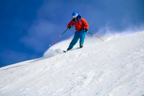 Skier skiing Stock Photos