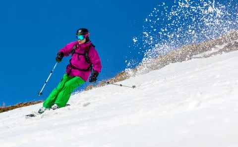 Skier on a sky background Stock-Fotos