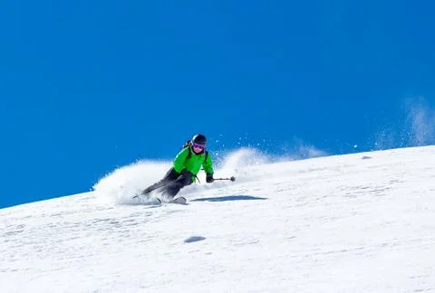 Skier on a sky background Foto stock