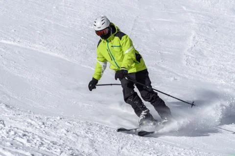 Skier on the slope Stock Photos