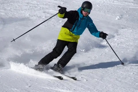 Skier on the slope Stock Photos