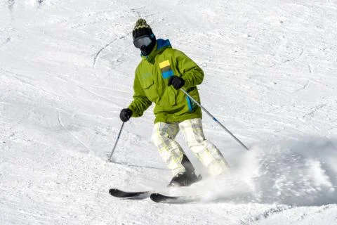 Skier on the slope Stock Photos