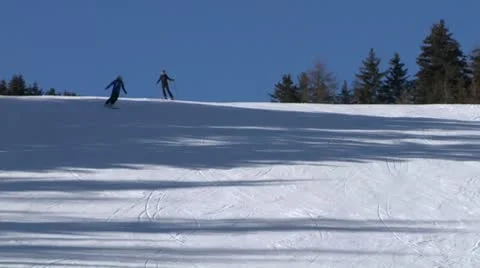 Skier slow 03 Stock Footage 10688592