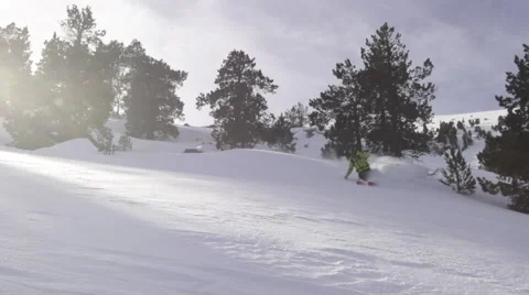 SKIER IN SLOWMOTION Stock Footage 41692703