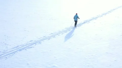 Skier on snow from above. Stock-Footage 148488406